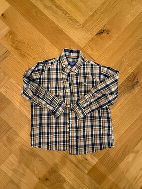 J. Bailey Button-Up Shirt in Navy, White & Tan